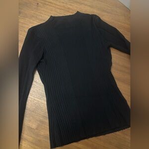 H&M Black Ribbed Long Sleeve Top
